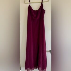 Elegant Burgundy Spaghetti Strap Dress
